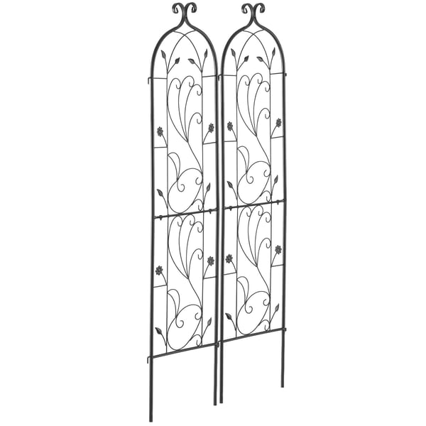 Trädgårdsspaljé, 38x152 cm, Svart, Metall