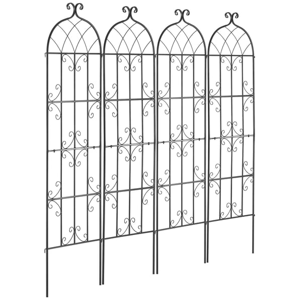 Trädgårdsspaljé, 51x180 cm, Svart, Metall
