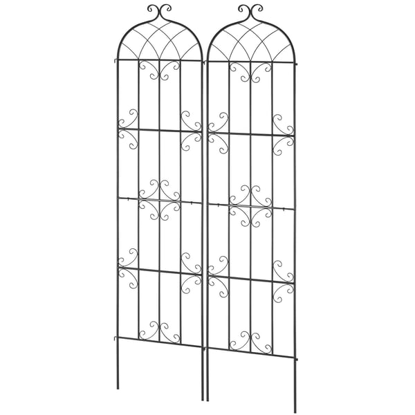 Havegitter, 51x220 cm, Sort, Metal