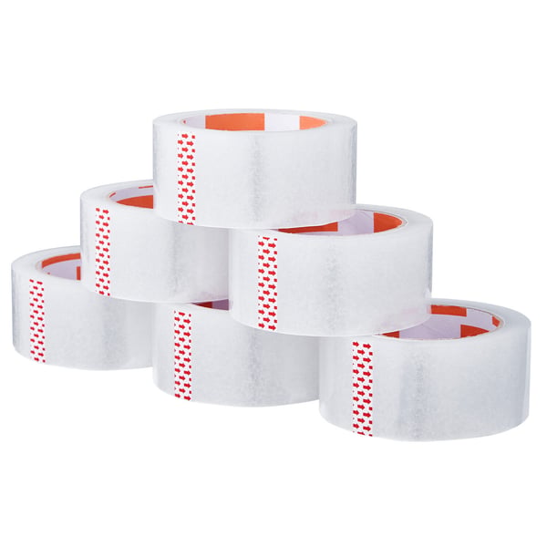 Pakketape, 12 ruller med dispenser, 155x55x107 mm, klar, ekstra stærk
