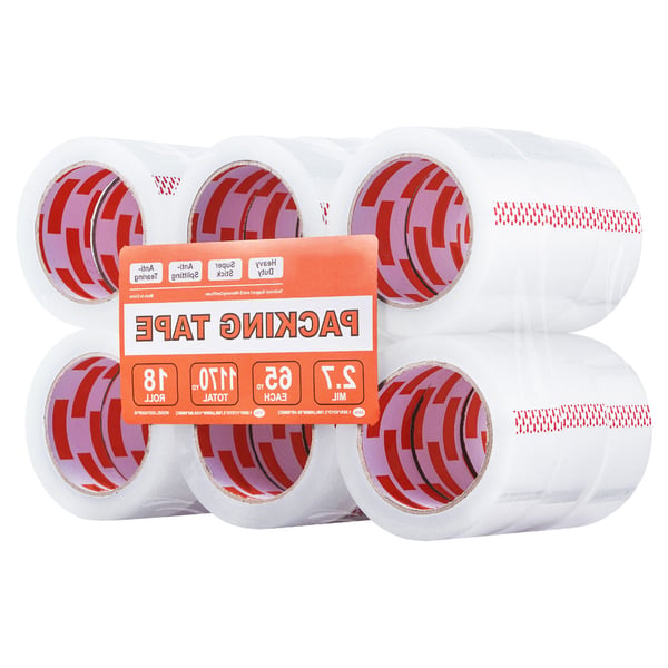 Pakketape, 12 ruller med dispenser, 155x55x107 mm, klar, ekstra stærk