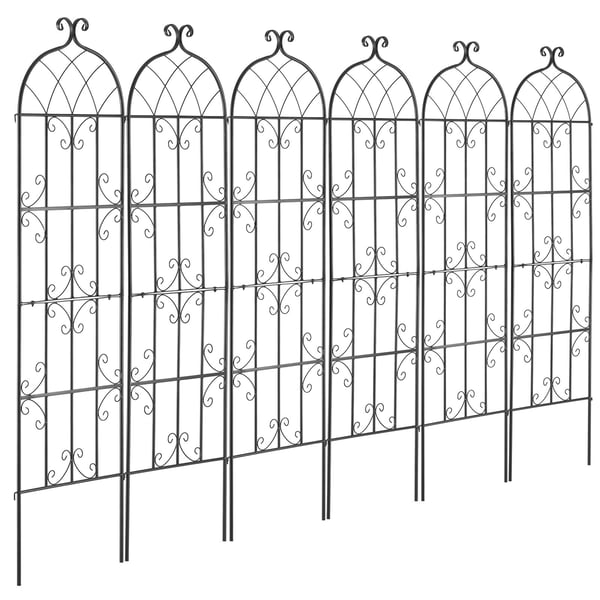 Trädgårdsspaljé, 51x180 cm, Svart, Metall