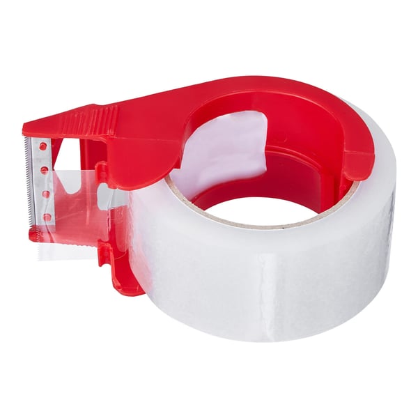 Packtejp, 6 rullar med dispenser, 155x55x107 mm, transparent, extra stark