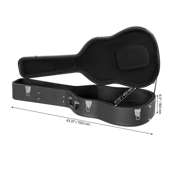 Guitar Kasse, 110x45x16 cm, Sort, Hård Skal Opbevaring