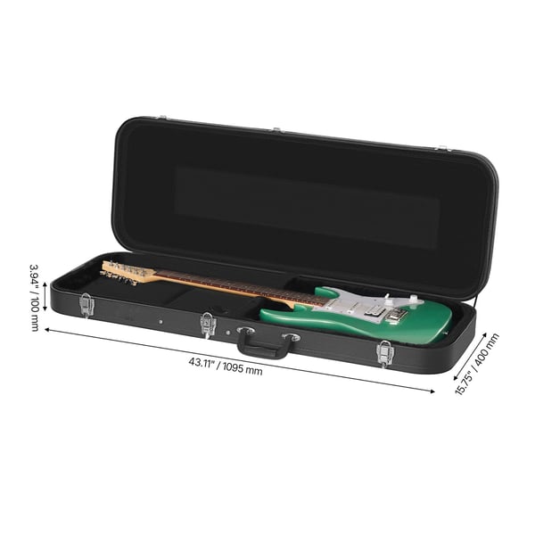 Elgitarr Hardcase 109.5 cm Svart, med lås och nyckel, Vattentät