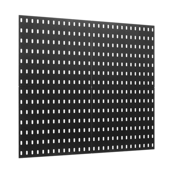 Pegboard väggorganisatör kit, 28x28x1,2 cm, svart, plast