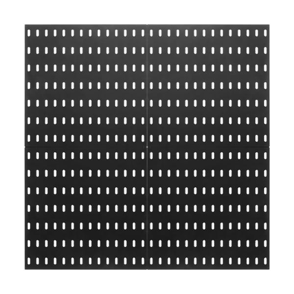Pegboard väggorganisatör kit, 28x28x1,2 cm, svart, plast