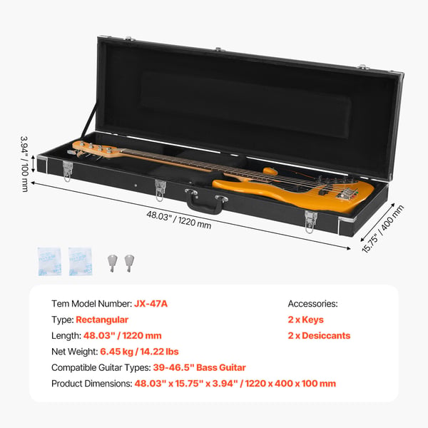 Elbas Hardcase, 122x40x10 cm, Sort, Vandtæt