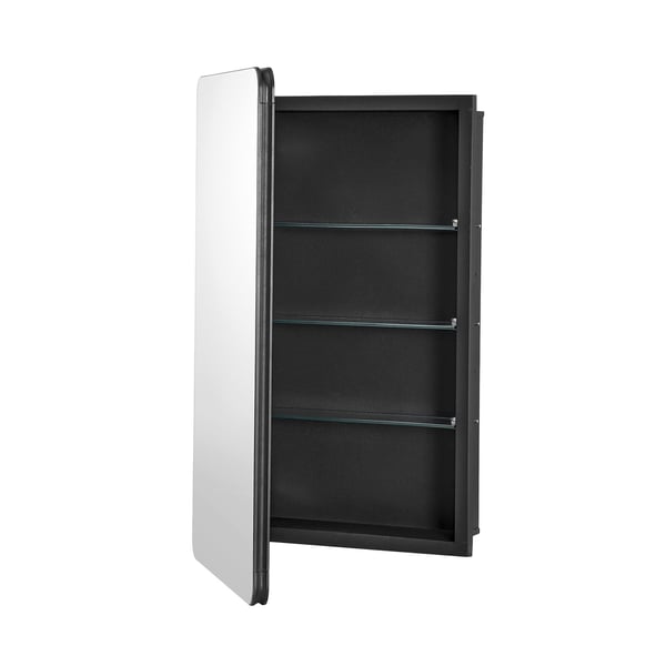 Medicinskab, 42x12.5x70 cm, Spejl, Aluminiumsramme, Justerbare hylder