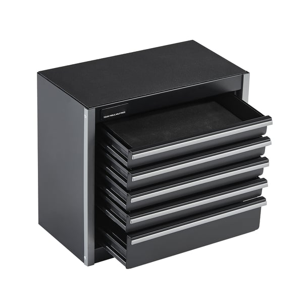 Verktygslåda, 5-lådig mini metall verktygsskåp, 21,8x11,8x20,5 cm, svart, stål