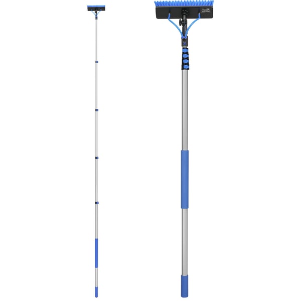 Vattendrivet stångset, 7.3 m utdragbar solpanelrengöringsstång, 20 m slang, fönsterputsverktyg, aluminium