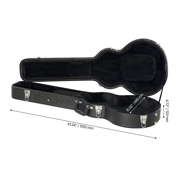 Elektrisk guitar hardcase 105x39,5x12 cm sort, med lås og nøgle