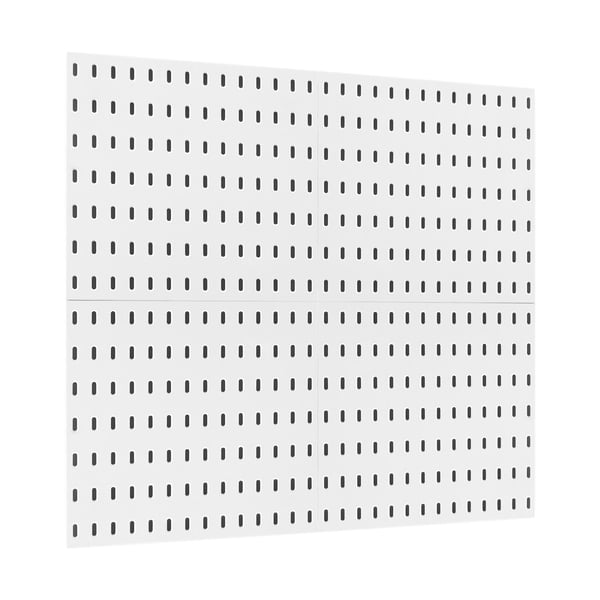 Vægorganiseringssæt med hulplade, 28x28x1,2 cm, Hvid, Plast
