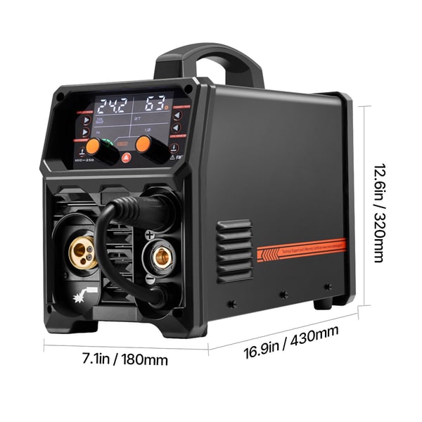 MIG-hitsauskone 250A 5-in-1 synerginen hitsauslaite 43x18x32 cm
