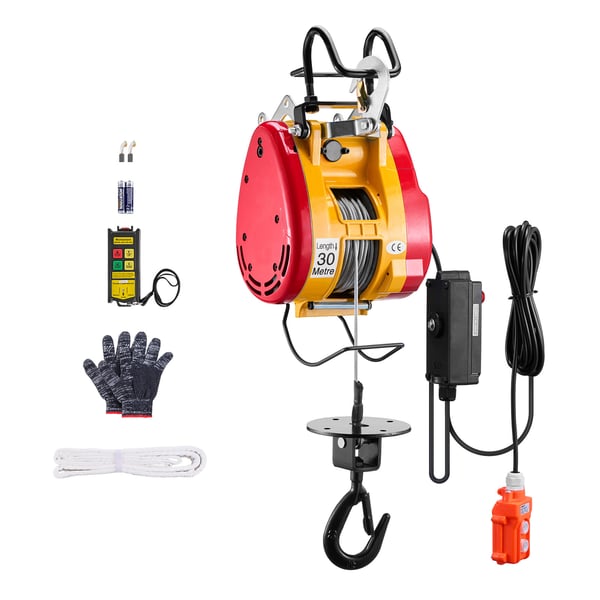 Elektrisk taljespil, 1100 lbs kapacitet, 1800W, 500x250x200 mm, stål