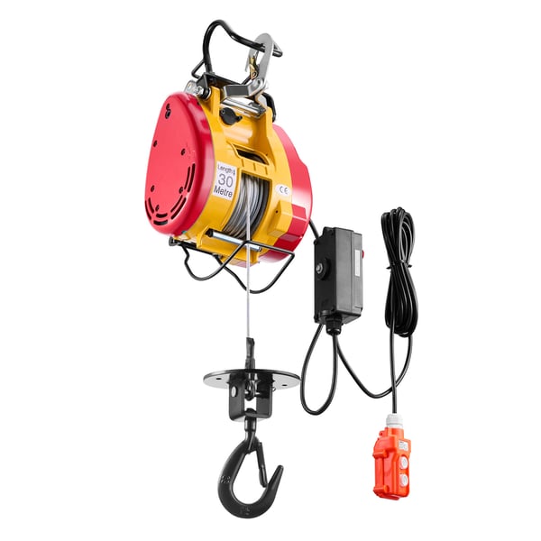 Elektrisk taljespil, 1100 lbs kapacitet, 1800W, 500x250x200 mm, stål