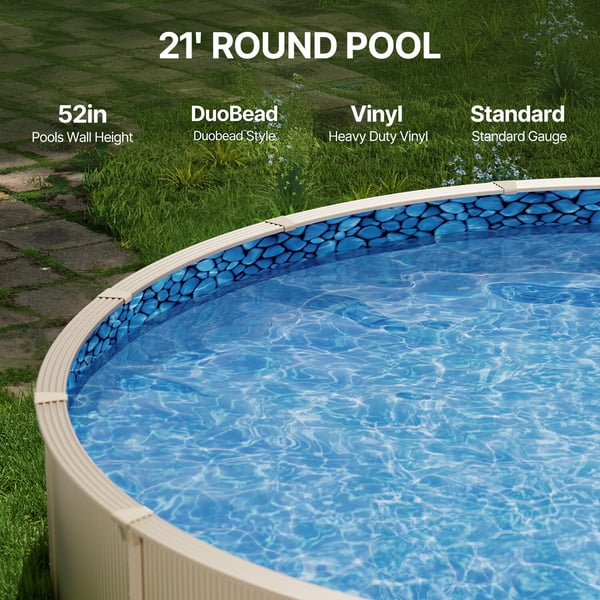 Poolliner, 640x120 cm, Blå, Vinyl