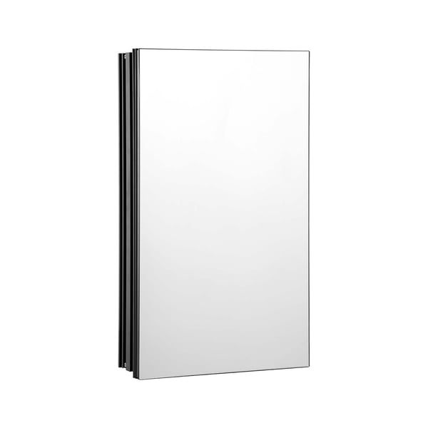 Medicinskab 35.5x61x13.5 cm Spejl Aluminium Sort, opbevaring