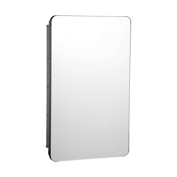 Medicinskab 40,6x12,8x61 cm Spejl Aluminiumsramme Justerbare Hylder