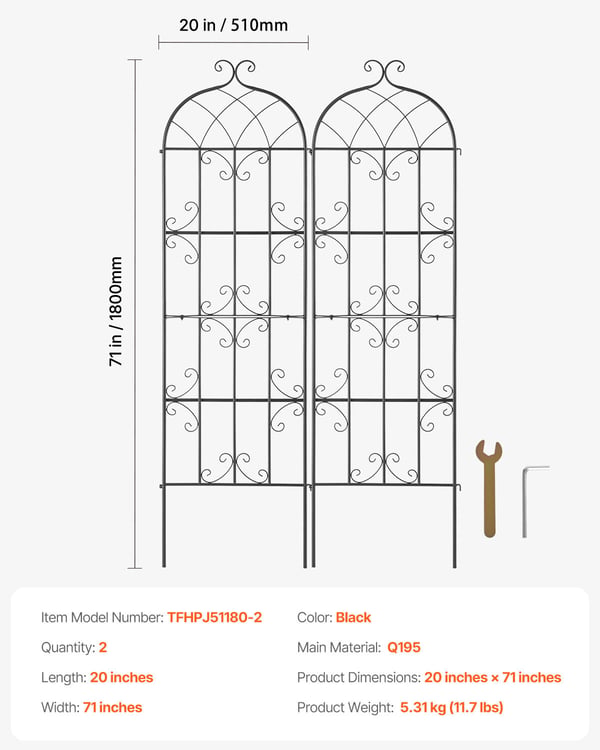Havestativ, 51x180 cm, Sort, Metal