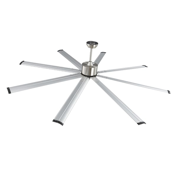 Takfläkt, 213 cm, Borstad nickel, Aluminium 8-blad