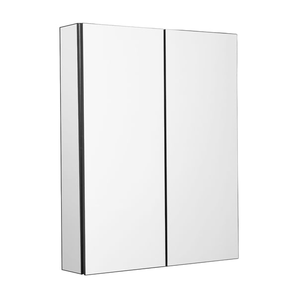 Medicinskab, 66,2x12,7x76,2 cm, Spejl, Aluminiumsramme, Justerbare hylder
