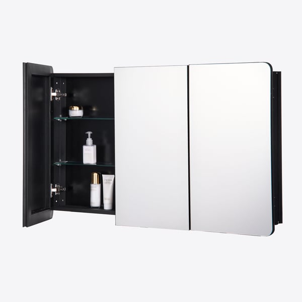 Medicinskab, 101,7x12,7x64,8 cm, Sort, Aluminiumsramme
