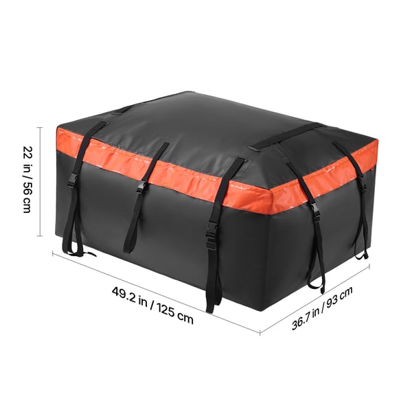 Biltak Lastväska, 125x93x56 cm, Svart, Vattentät PVC