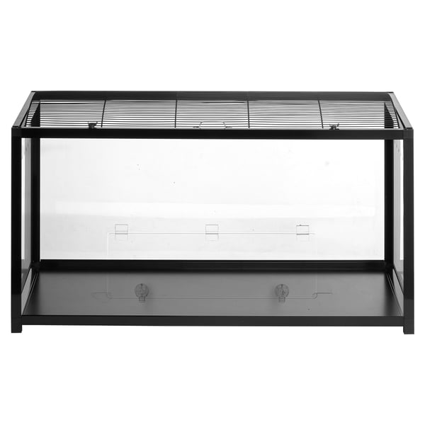 Hamsterihäkki 96x47x55 cm musta, metalli, läpinäkyvä, pieneläinten asumus