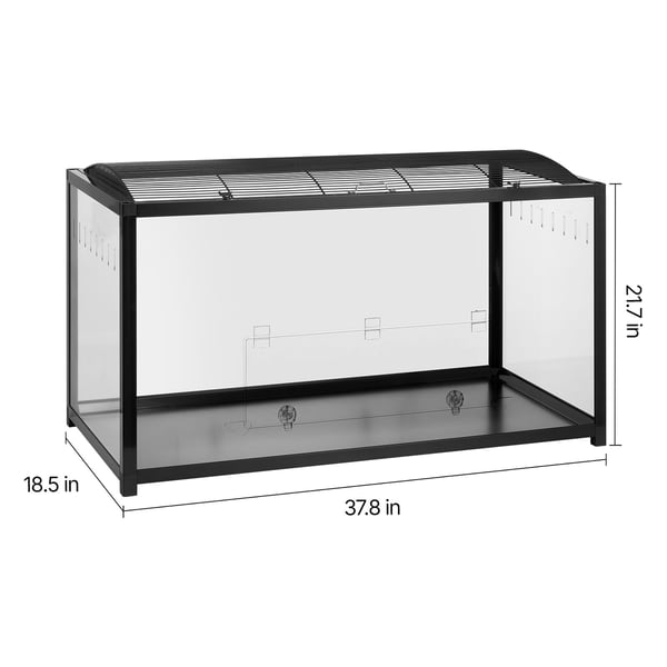 Hamsterbur 96x47x55 cm sort, metal, transparent, smådyrsbur
