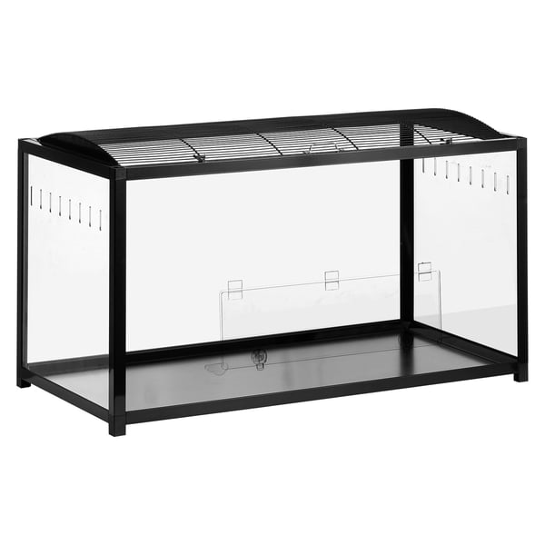 Hamsterbur 96x47x55 cm sort, metal, transparent, smådyrsbur