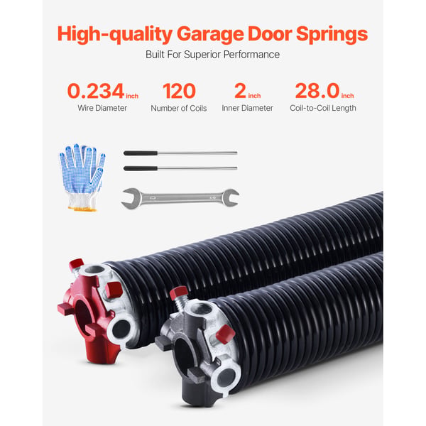 Garageport Torsionsfjädrar, 5.94x50.8x71.1 cm, Svart, Stål