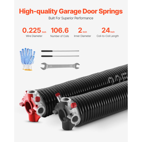 Garageport Torsionsfjädrar, 5,72x50,8x61 cm, Svart, Stål