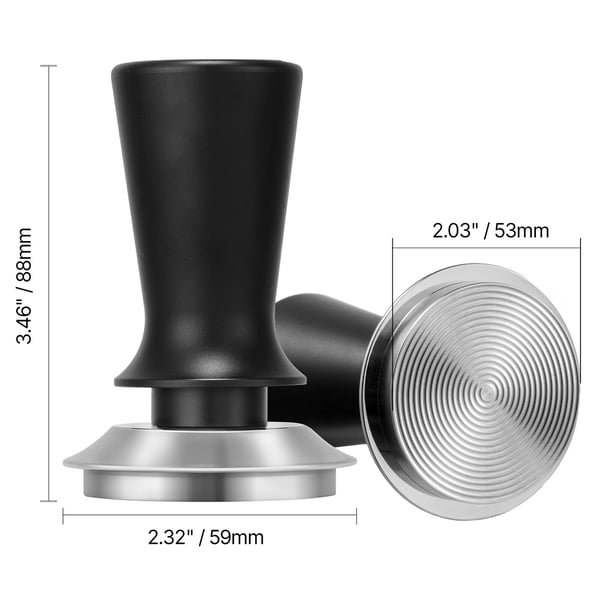Espresson tamppari, 53 mm, ruostumaton teräs, liukumaton kahva, kahvityökalu