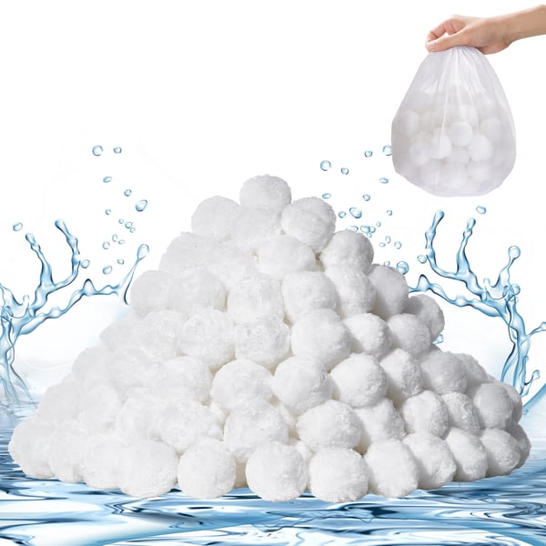 Allasuodatinpallot, 1,6 kg, valkoinen, polyesterikuitu, uudelleenkäytettävä suodatinmateriaali