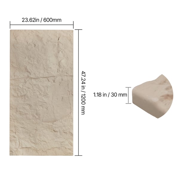 3D seinäpaneelit, 120x60x3 cm, keltainen, PU