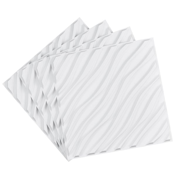 3D Väggpaneler, 50x50x2 cm, Vit, PVC