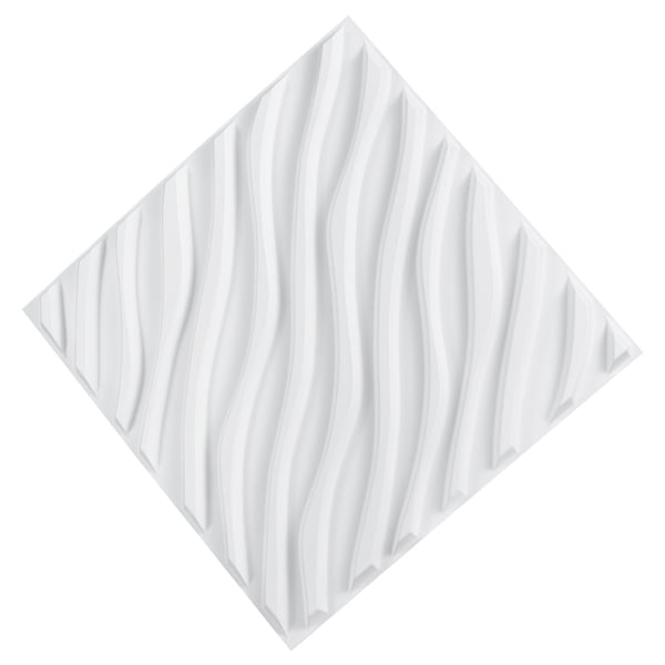 3D Väggpaneler, 50x50x2 cm, Vit, PVC