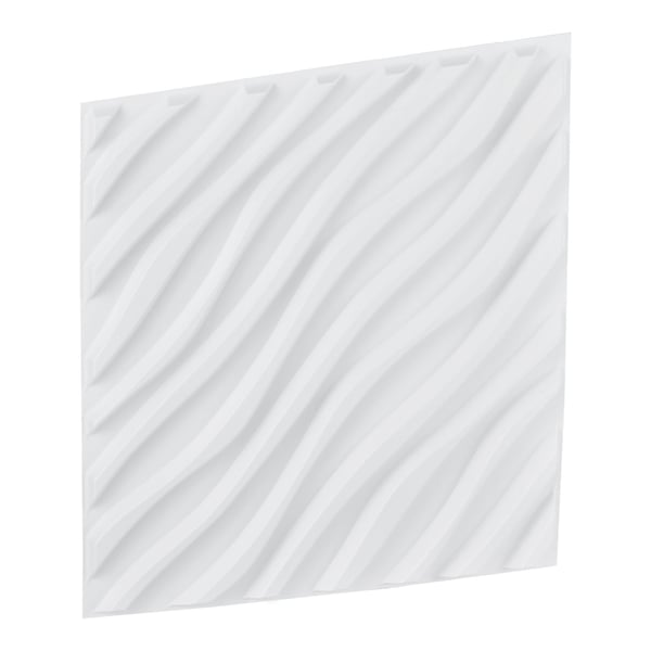 3D Väggpaneler, 50x50x2 cm, Vit, PVC