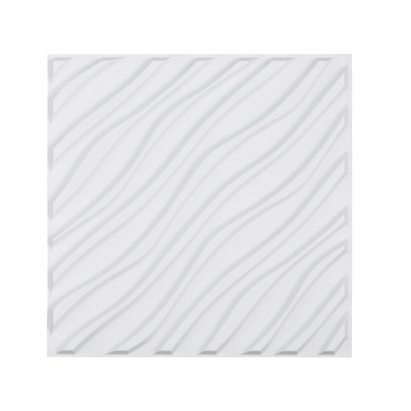 3D Väggpaneler, 50x50x2 cm, Vit, PVC
