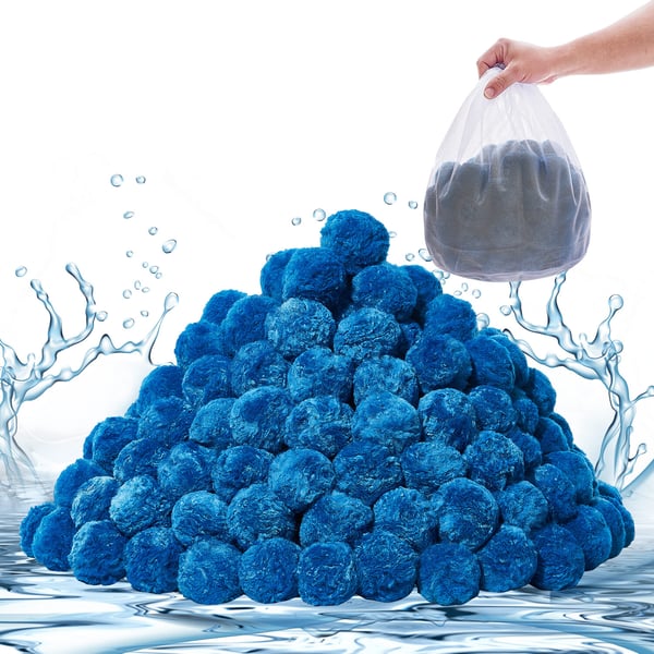 Poolfilterbollar, 1,4 kg, Blå, Polyesterfiber filtermedia