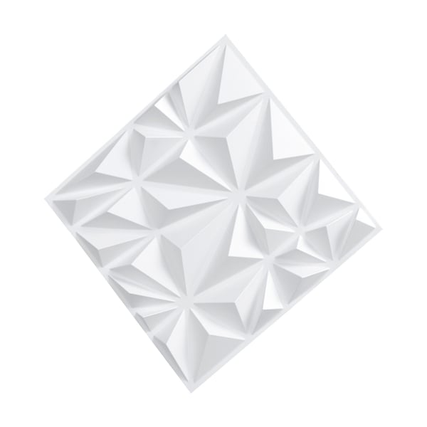 3D väggpaneler, 33-pack 30x30x2,5 cm matt vit, PVC