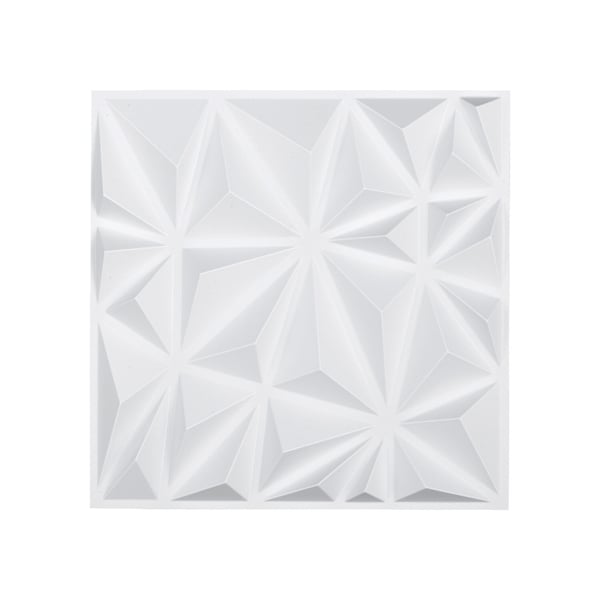 3D väggpaneler, 33-pack 30x30x2,5 cm matt vit, PVC