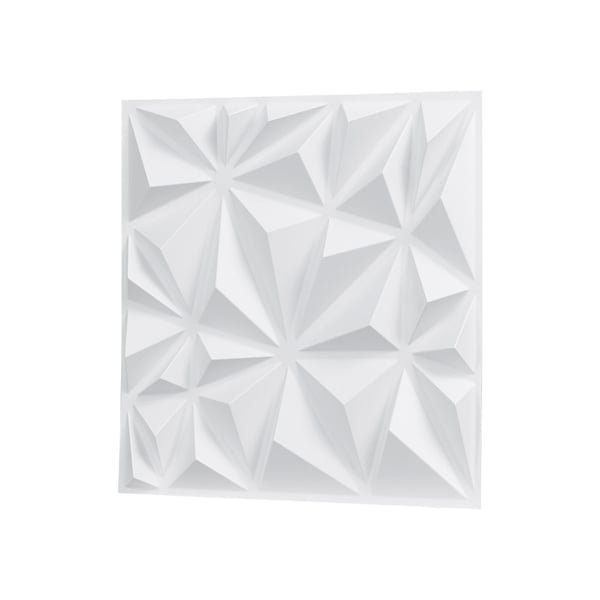 3D väggpaneler, 33-pack 30x30x2,5 cm matt vit, PVC
