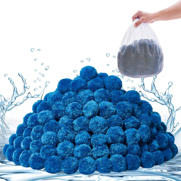 Poolfilterkugler 1,8 kg blå polyesterfiber genanvendeligt filtermedie