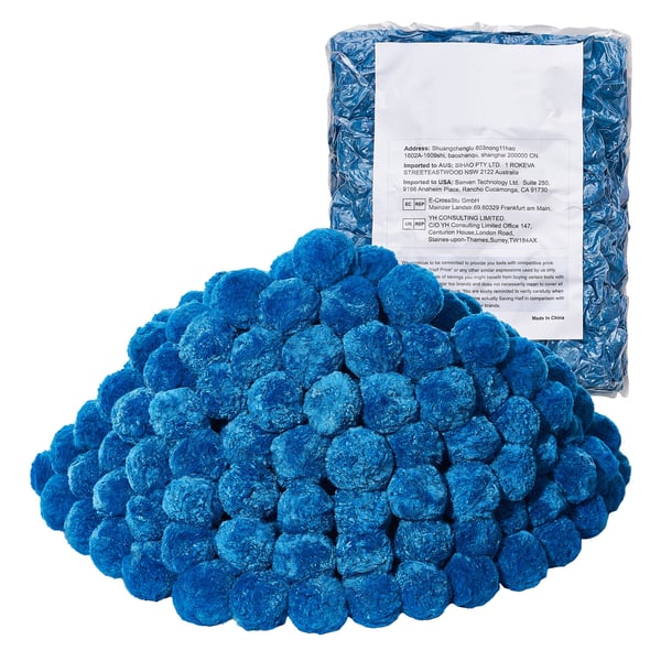 Poolfilterkugler 1,8 kg blå polyesterfiber genanvendeligt filtermedie