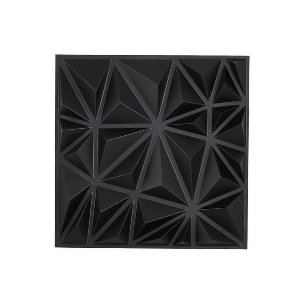 3D vægpaneler, 33-pak 30x30x2,5 cm mat sort, PVC