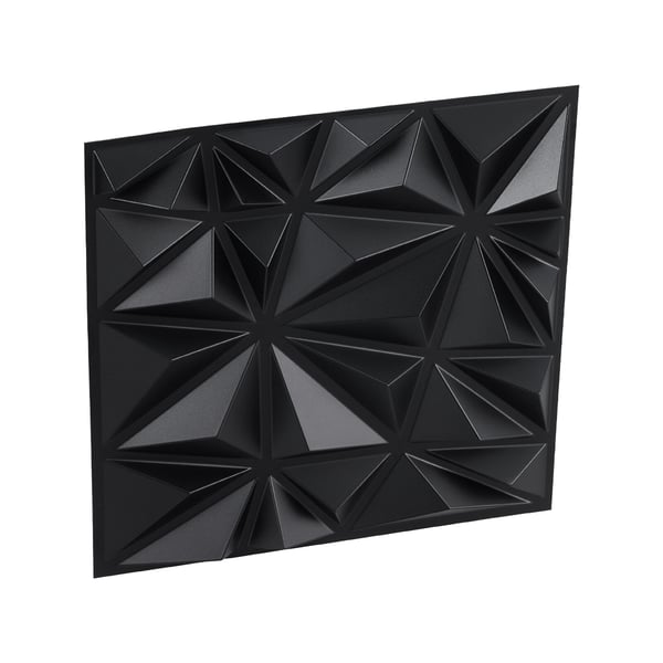 3D vægpaneler, 33-pak 30x30x2,5 cm mat sort, PVC