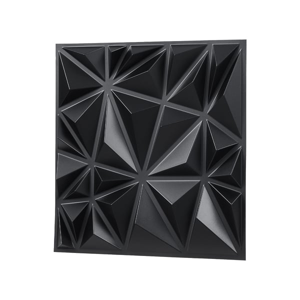 3D vægpaneler, 33-pak 30x30x2,5 cm mat sort, PVC