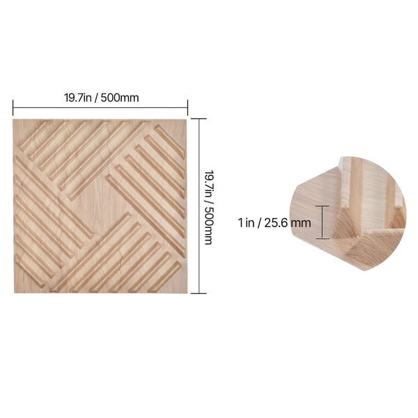 3D väggpaneler, 12-pack 50x50x2.6 cm, ljus trä, PVC